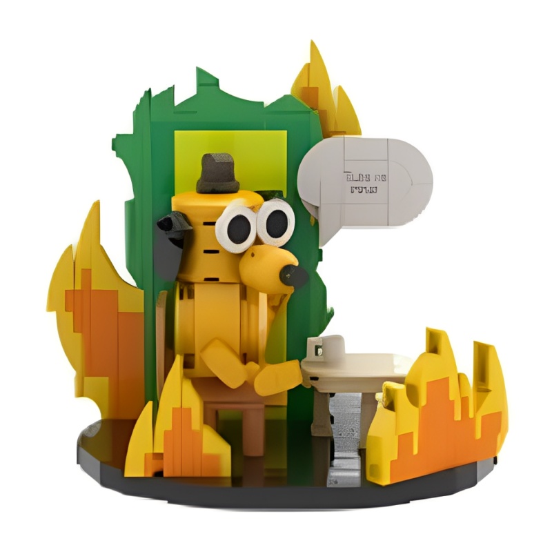 GOBRICKS MOC S0021 This Is Fine - YWOBB