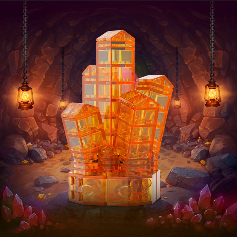 GOBRICKS MOC A1882Y01-A1882Y03 Crystal-Neon Green - YWOBB