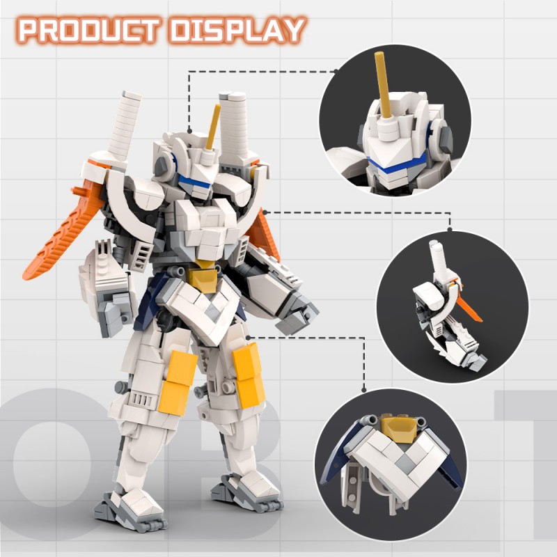 GOBRICKS MOC A1879 Guardian Robot - YWOBB