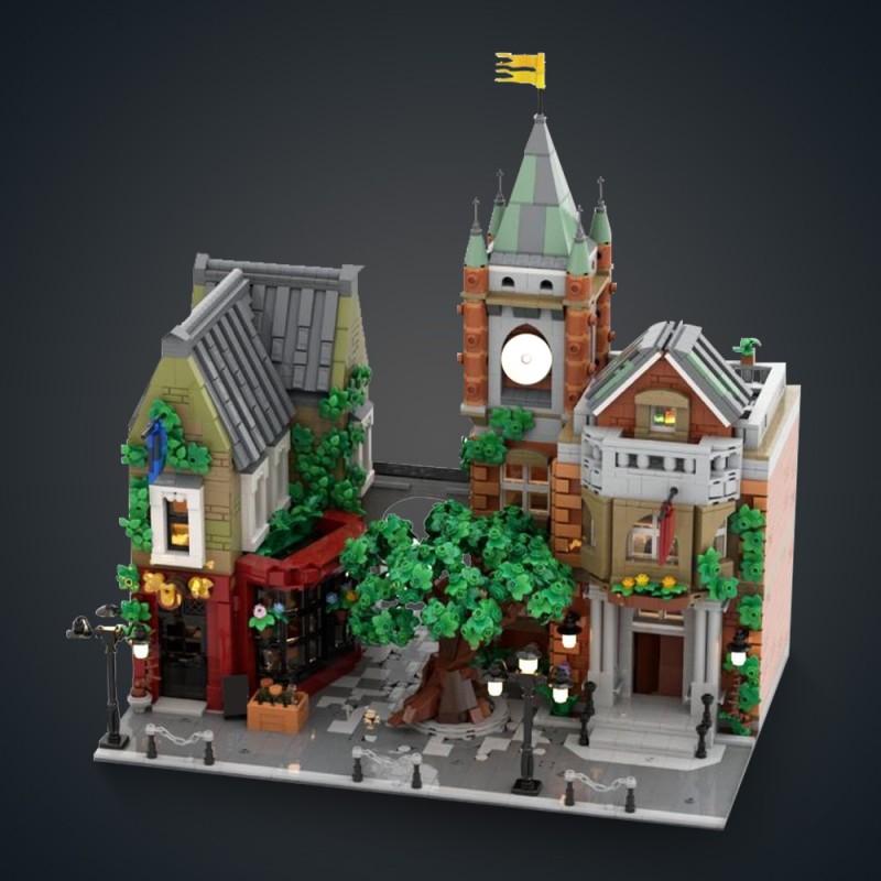 GOBRICKS MOC 202302 Village Square - YWOBB