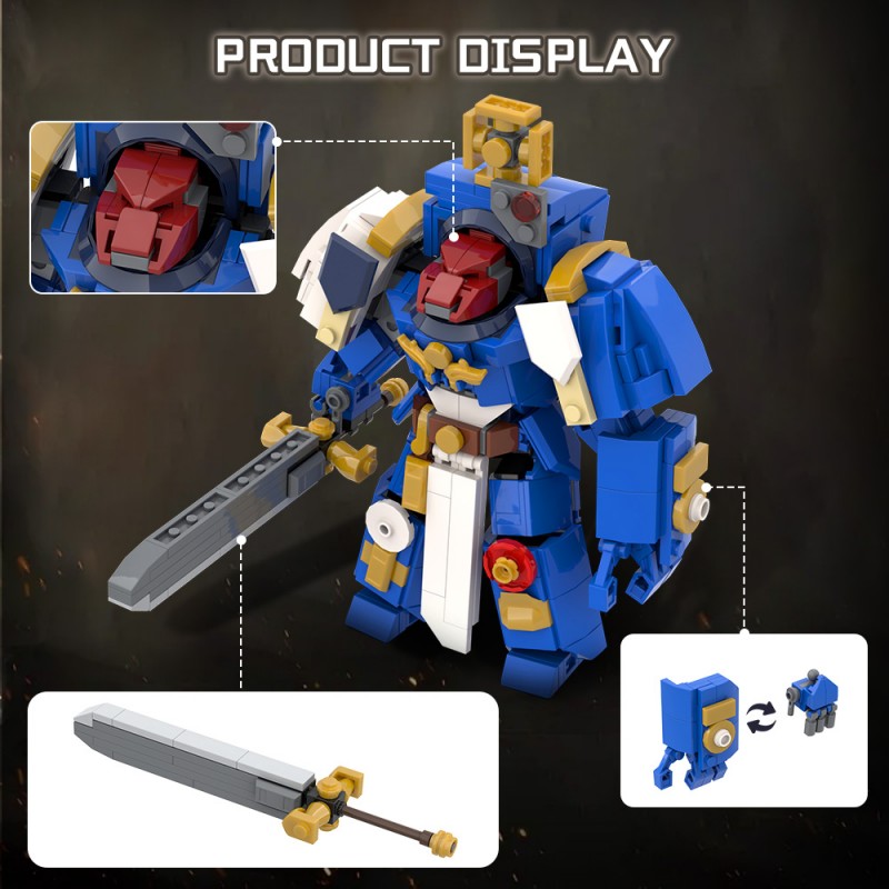 GOBRICKS MOC 195931 Terminator Captain Warhammer40k mech robot - YWOBB