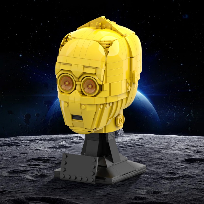 GOBRICKS MOC 141244 C-3PO head - YWOBB