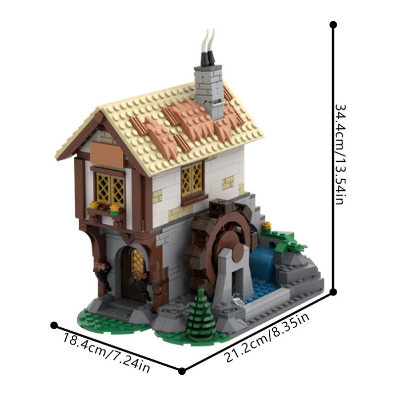 GOBRICKS MOC 182367 Medieval Town Square Blacksmith - 10332 Castle Extension - YWOBB