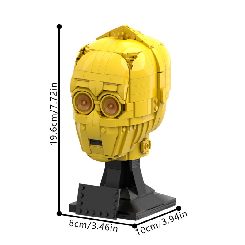 GOBRICKS MOC 141244 C-3PO head - YWOBB