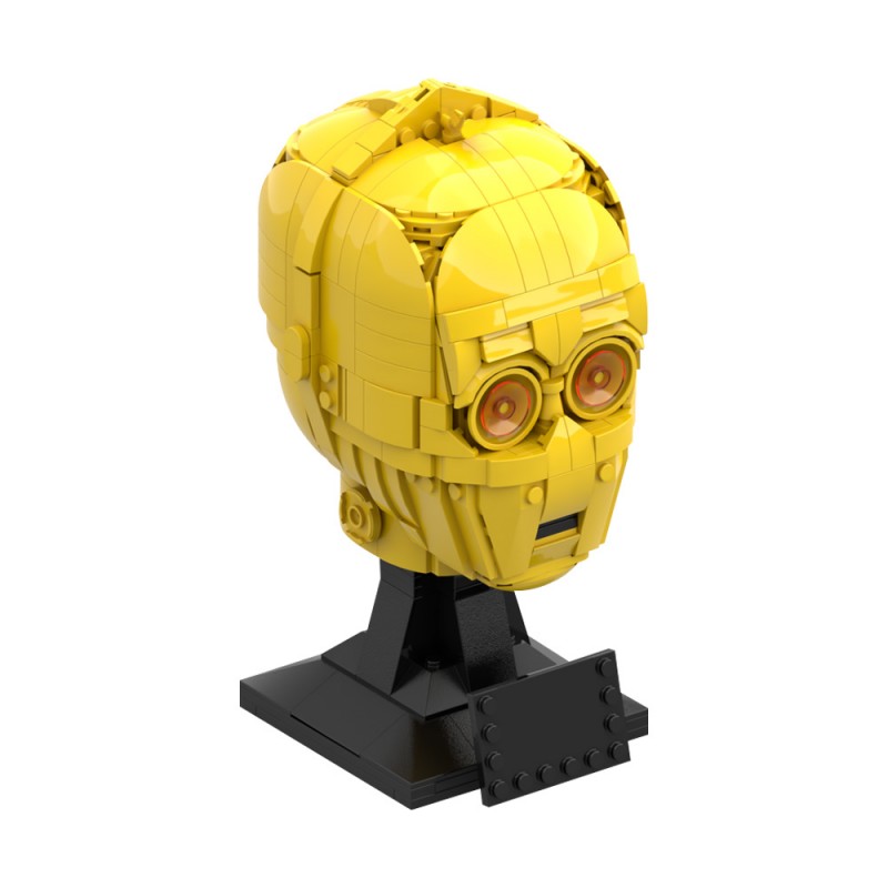 GOBRICKS MOC 141244 C-3PO head - YWOBB