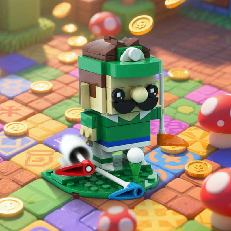GOBRICKS MOC 216719 Luigi (Mario Golf Editon) - YWOBB