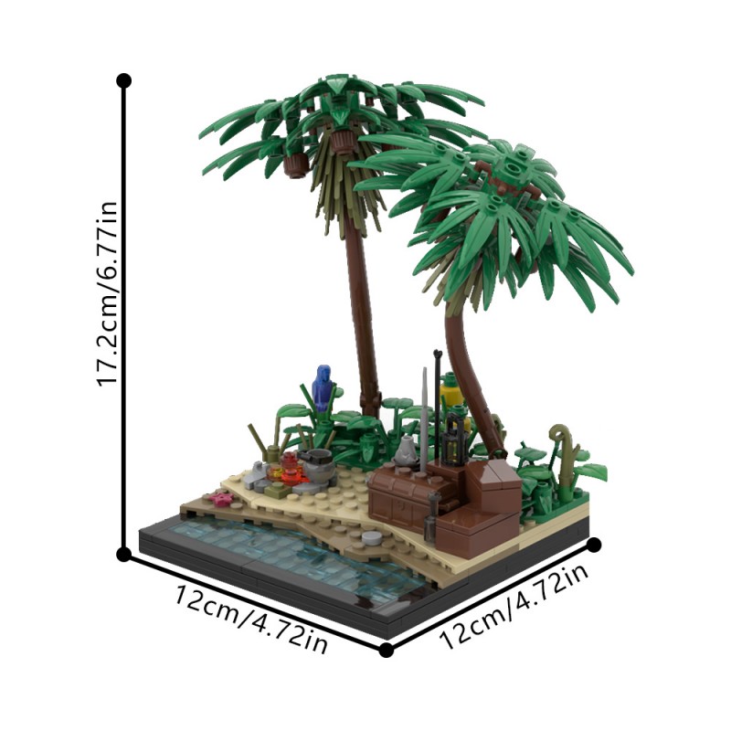 GOBRICKS MOC 213251 A tropical island beach - YWOBB