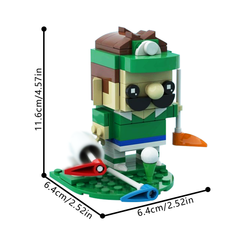GOBRICKS MOC 216719 Luigi (Mario Golf Editon) - YWOBB
