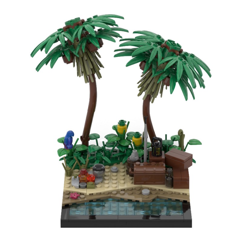 GOBRICKS MOC 213251 A tropical island beach - YWOBB