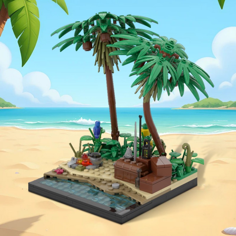 GOBRICKS MOC 213251 A tropical island beach - YWOBB