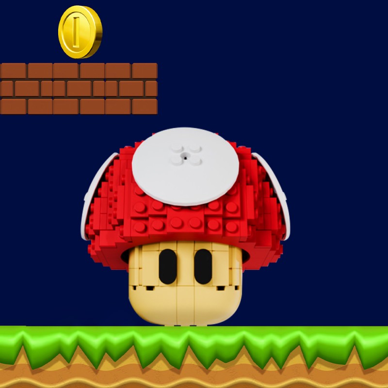 GOBRICKS MOC 215631 Mario Mushroom - YWOBB