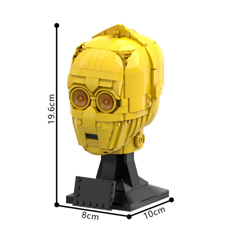 GOBRICKS MOC 141244 C-3PO head - YWOBB