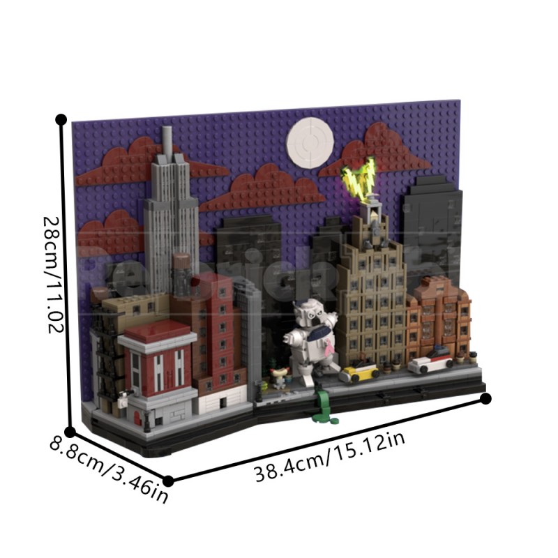 GOBRICKS MOC 200209 Ghost busters : New York City skyline - YWOBB