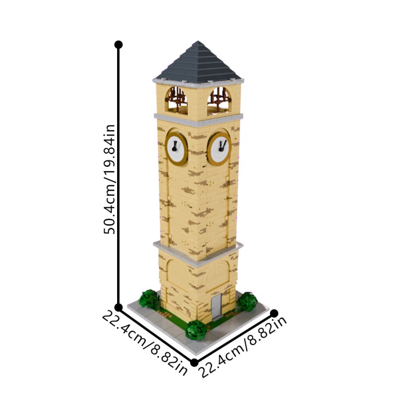 GOBRICKS MOC 200147 Tilted Towers Clock Tower - YWOBB