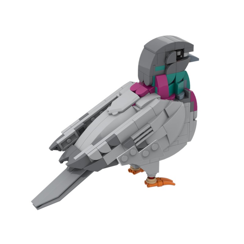 GOBRICKS MOC 208738 Feral Pigeon - YWOBB