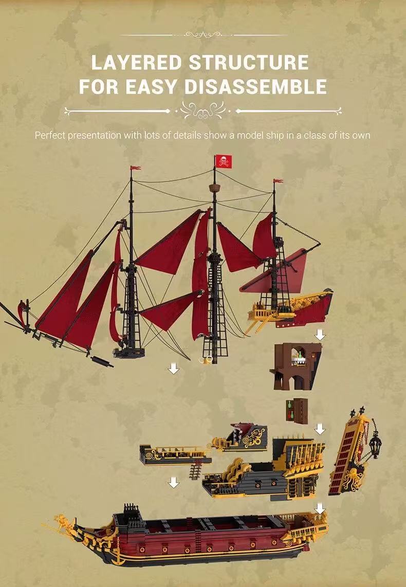 Reobrix 66049 Revenge Sailing Ship - YWOBB