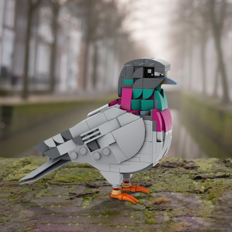 GOBRICKS MOC 208738 Feral Pigeon - YWOBB