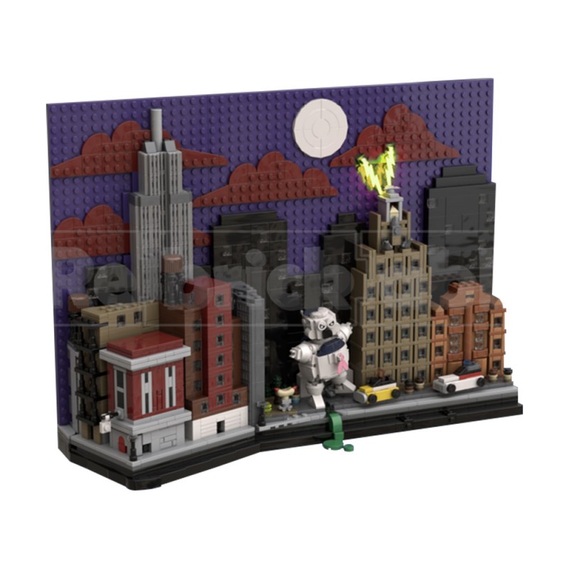 GOBRICKS MOC 200209 Ghost busters : New York City skyline - YWOBB