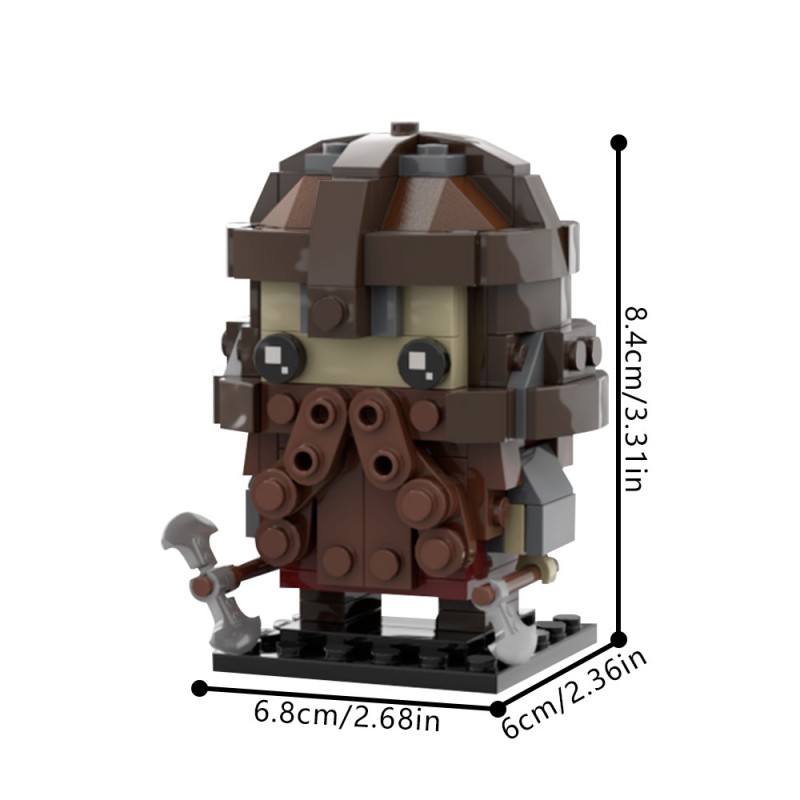 GOBRICKS MOC 99545 Gimli Brickheadz - YWOBB