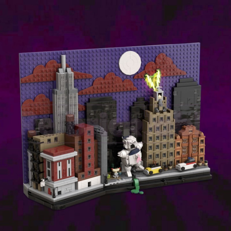 GOBRICKS MOC 200209 Ghost busters : New York City skyline - YWOBB