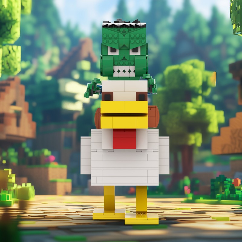 GOBRICKS MOC A2159Y03 Big money chicken knight - YWOBB