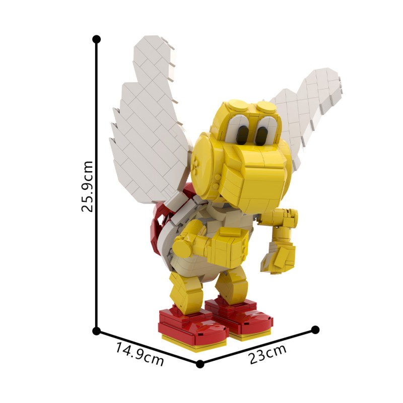 GOBRICKS MOC 160717 Red Koopa Paratroopa - Posable Display Figure 01 - Super Mario Bros - YWOBB