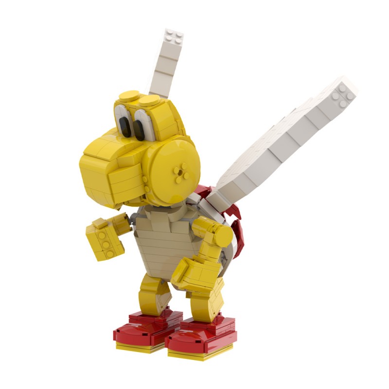 GOBRICKS MOC 160717 Red Koopa Paratroopa - Posable Display Figure 01 - Super Mario Bros - YWOBB