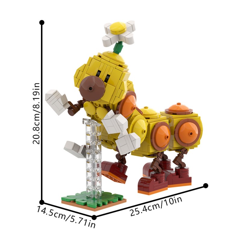 GOBRICKS MOC 163071 Happy Wiggler - Posable Display Figure 02 - Super Mario Bros - YWOBB