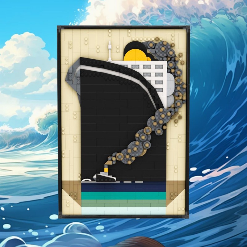 GOBRICKS MOC 205374 Ocean Liner Poster - YWOBB