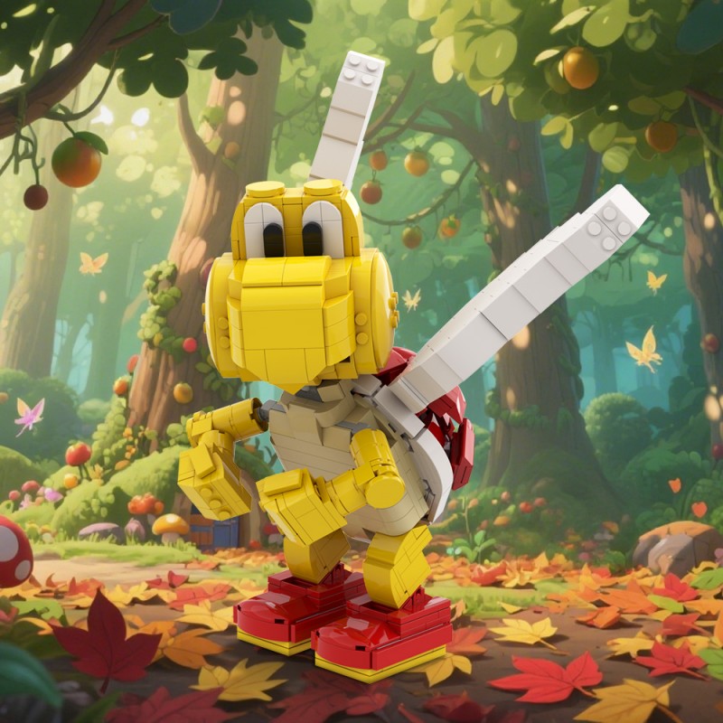 GOBRICKS MOC 160717 Red Koopa Paratroopa - Posable Display Figure 01 - Super Mario Bros - YWOBB