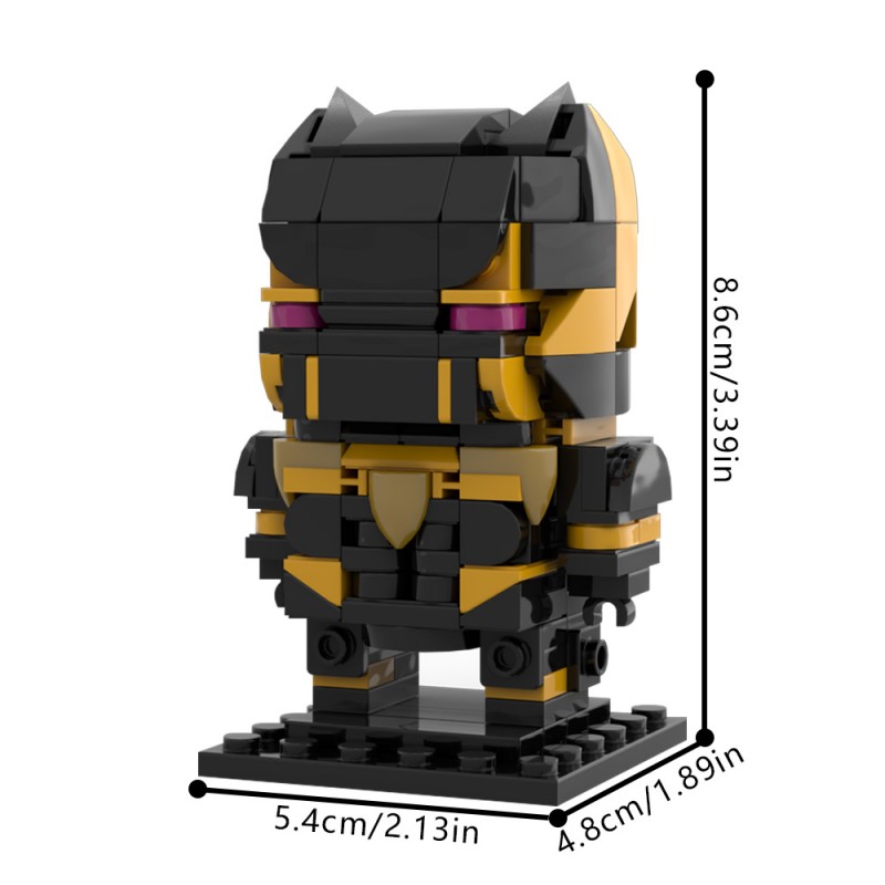 GOBRICKS MOC 208410 Marvel Rivals - Black Panther Brickheadz - YWOBB