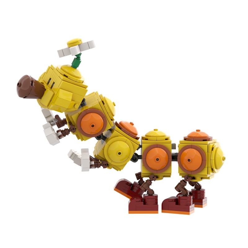 GOBRICKS MOC 163071 Happy Wiggler - Posable Display Figure 02 - Super Mario Bros - YWOBB