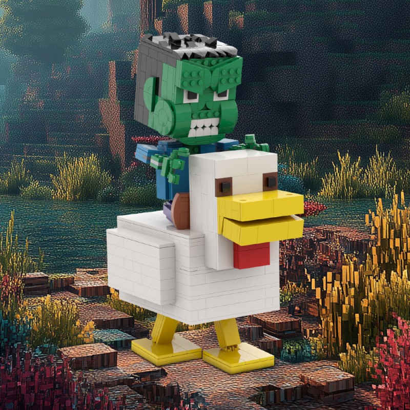 GOBRICKS MOC A2159Y03 Big money chicken knight - YWOBB