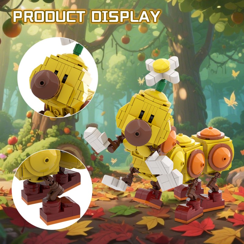 GOBRICKS MOC 163071 Happy Wiggler - Posable Display Figure 02 - Super Mario Bros - YWOBB