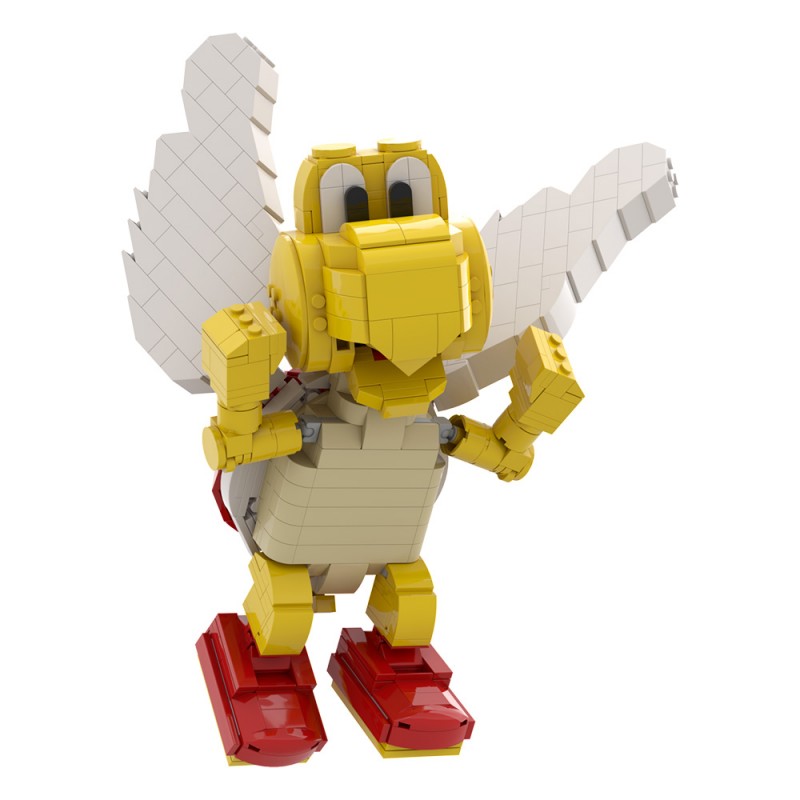 GOBRICKS MOC 160717 Red Koopa Paratroopa - Posable Display Figure 01 - Super Mario Bros - YWOBB