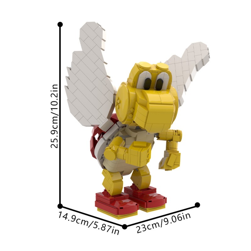 GOBRICKS MOC 160717 Red Koopa Paratroopa - Posable Display Figure 01 - Super Mario Bros - YWOBB
