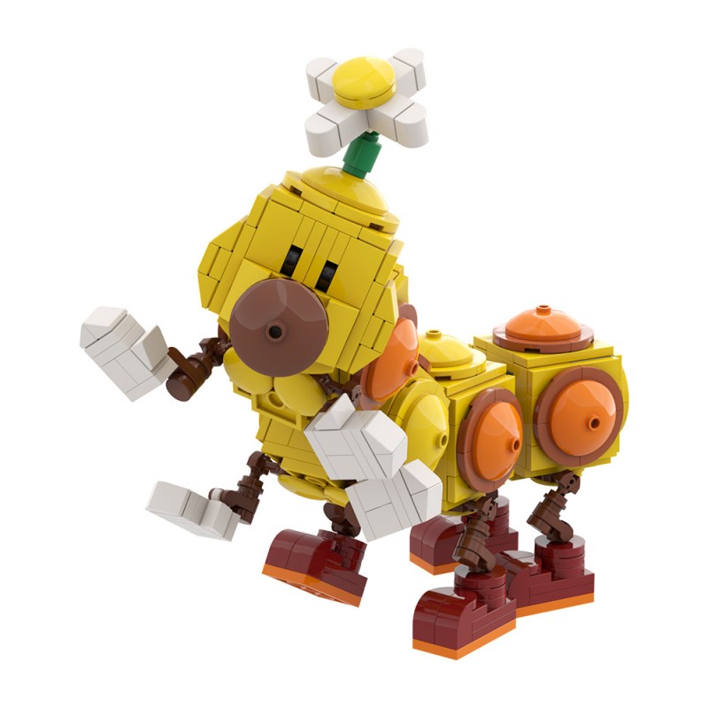 GOBRICKS MOC 163071 Happy Wiggler - Posable Display Figure 02 - Super Mario Bros - YWOBB