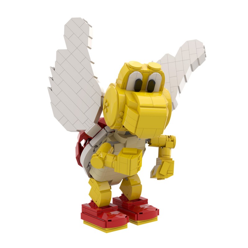 GOBRICKS MOC 160717 Red Koopa Paratroopa - Posable Display Figure 01 - Super Mario Bros - YWOBB