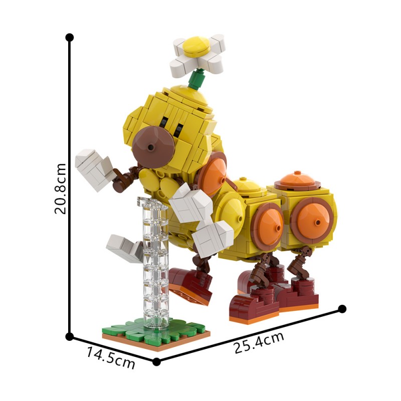 GOBRICKS MOC 163071 Happy Wiggler - Posable Display Figure 02 - Super Mario Bros - YWOBB