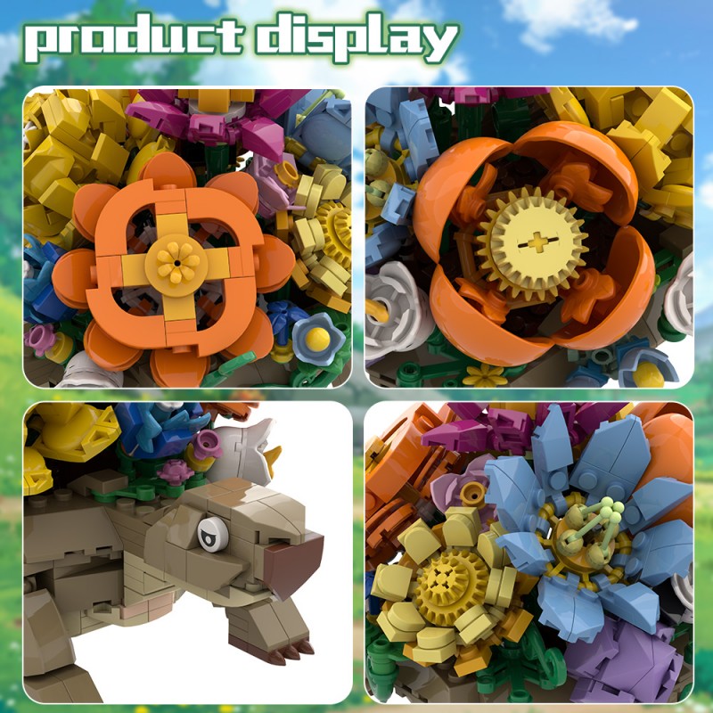 GOBRICKS MOC S0030 Turtle Flower Pot - YWOBB