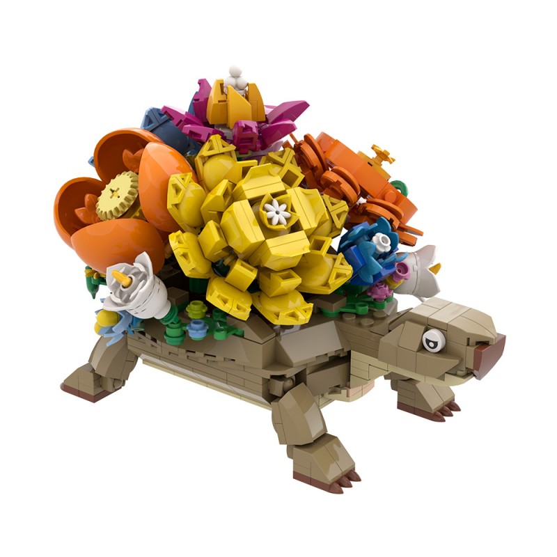 GOBRICKS MOC S0030 Turtle Flower Pot - YWOBB