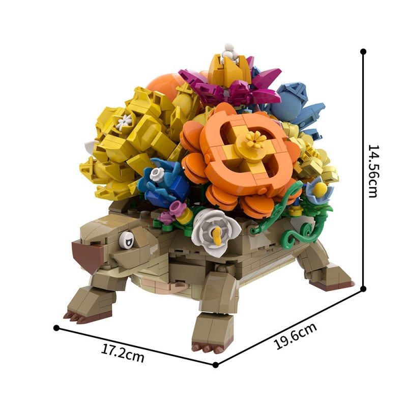 GOBRICKS MOC S0030 Turtle Flower Pot - YWOBB