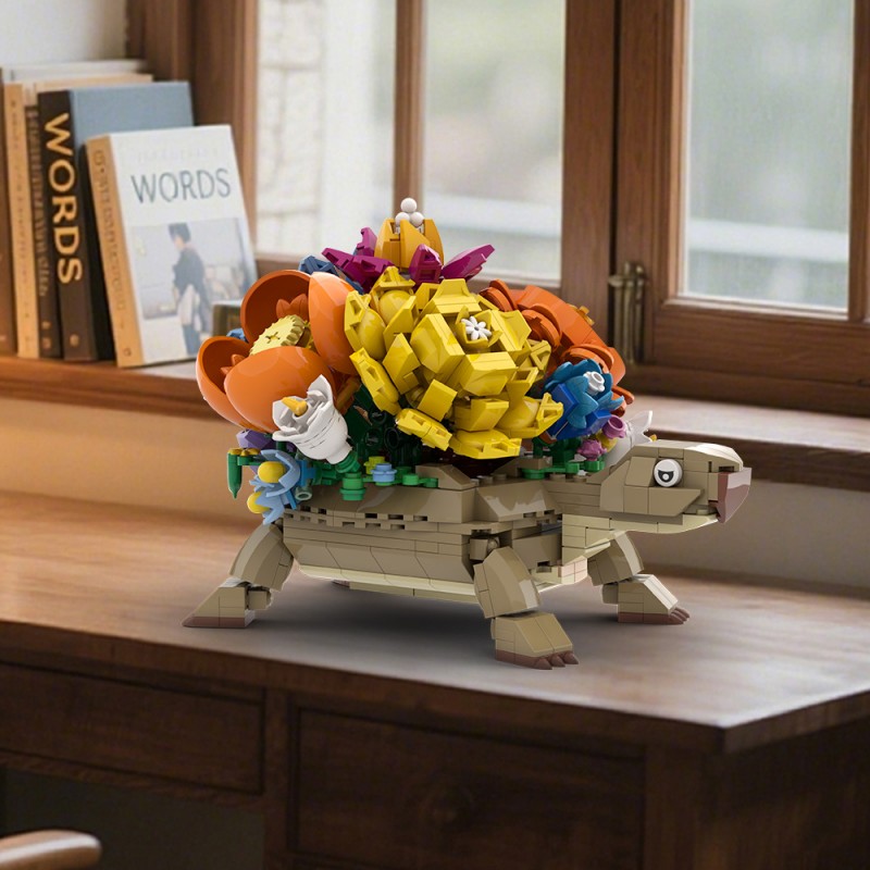 GOBRICKS MOC S0030 Turtle Flower Pot - YWOBB
