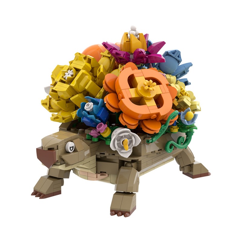 GOBRICKS MOC S0030 Turtle Flower Pot - YWOBB
