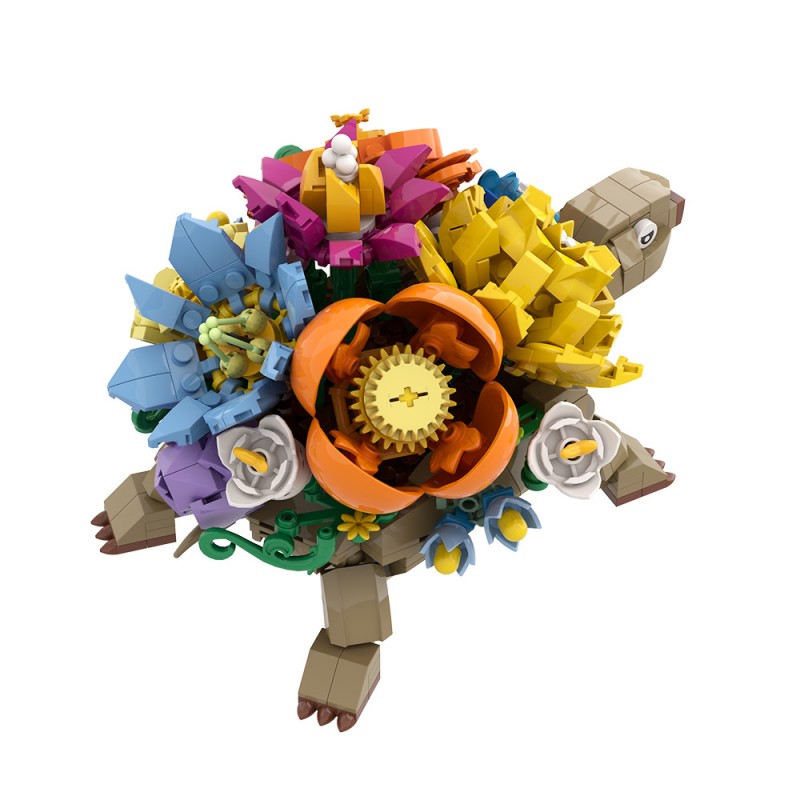 GOBRICKS MOC S0030 Turtle Flower Pot - YWOBB