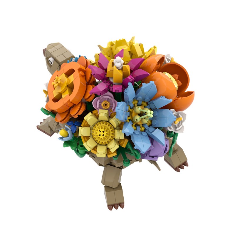 GOBRICKS MOC S0030 Turtle Flower Pot - YWOBB