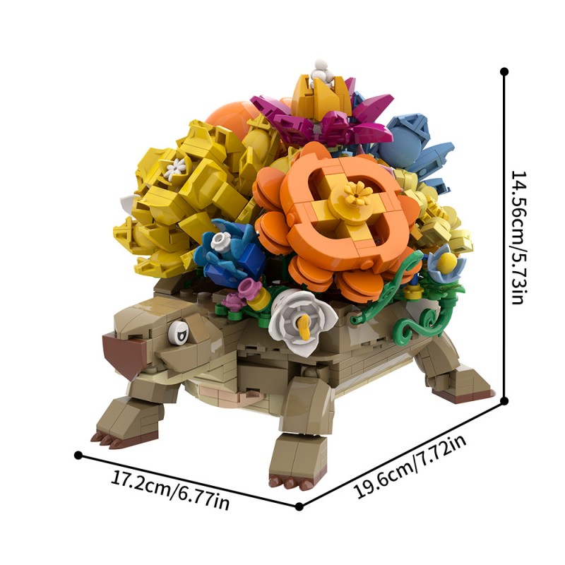 GOBRICKS MOC S0030 Turtle Flower Pot - YWOBB