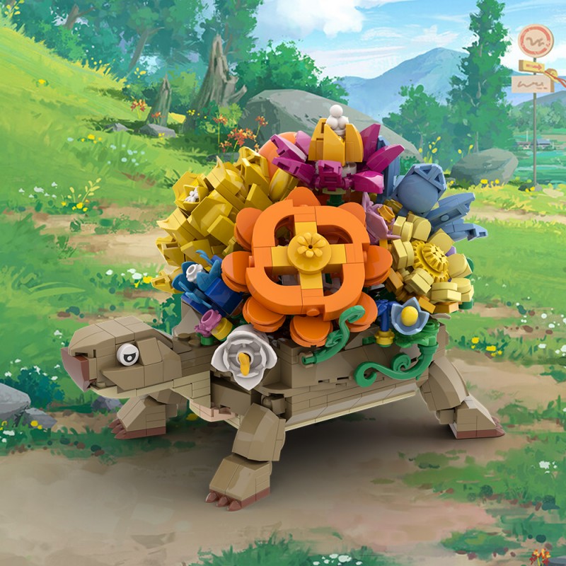 GOBRICKS MOC S0030 Turtle Flower Pot - YWOBB
