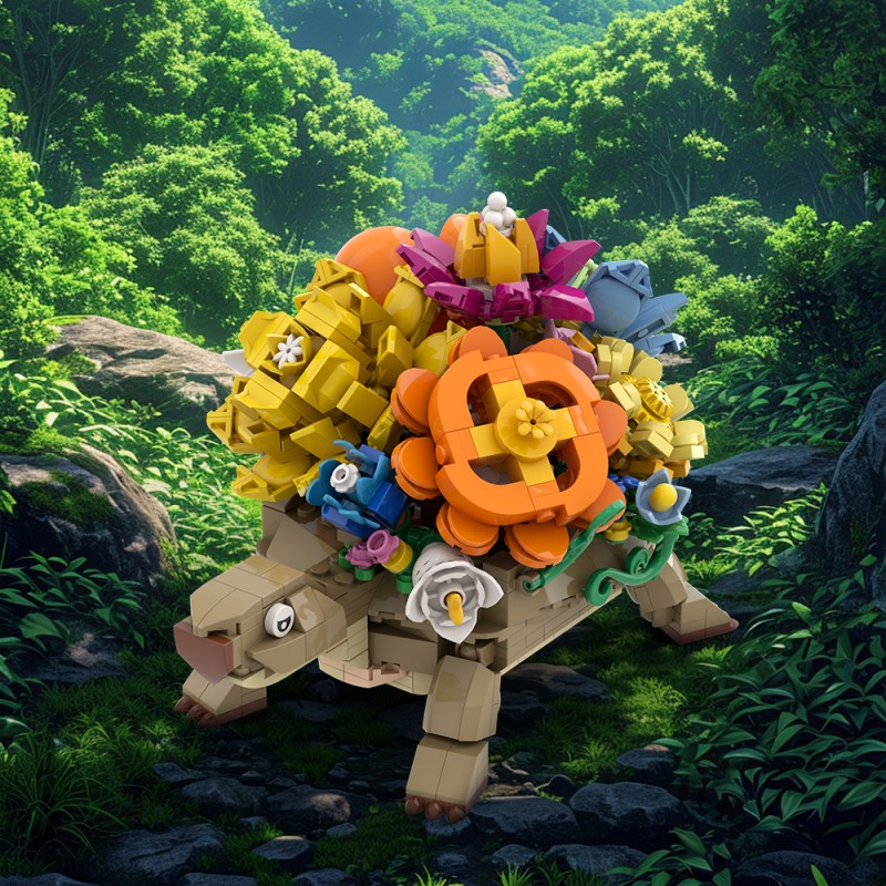 GOBRICKS MOC S0030 Turtle Flower Pot - YWOBB