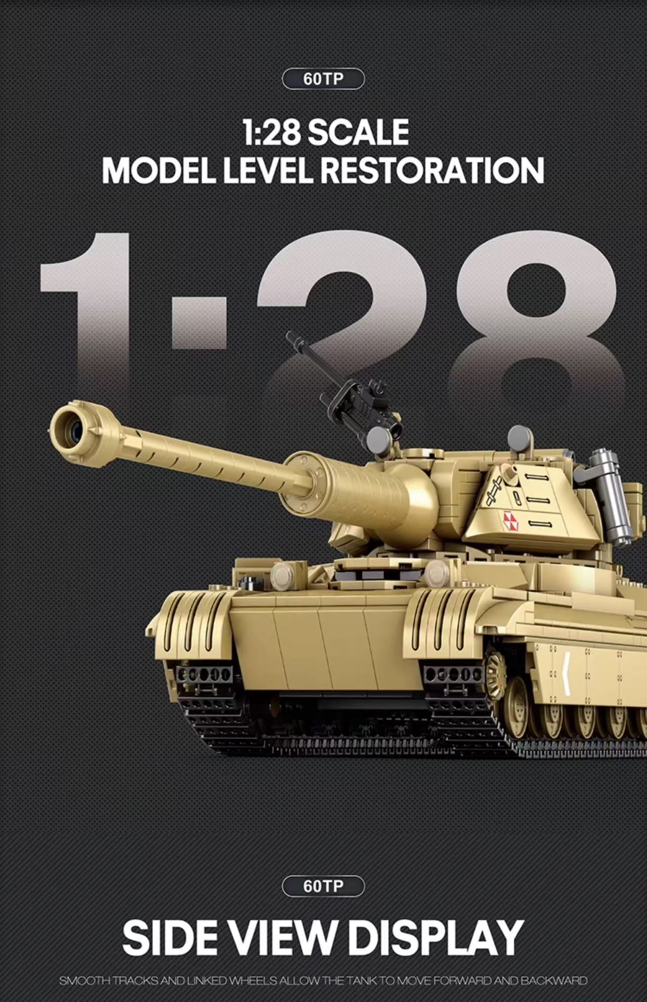 Reobrix 77036 1:28 60tp Main Battle Tank - YWOBB